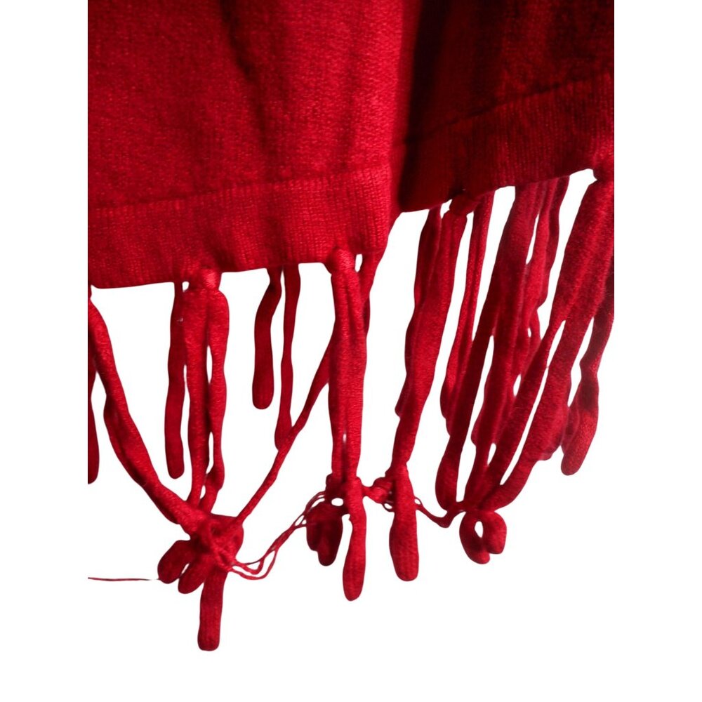 Red Knit Sweater fringe edge rayon blend Sz 2x Notations Woman - Picture 9 of 9